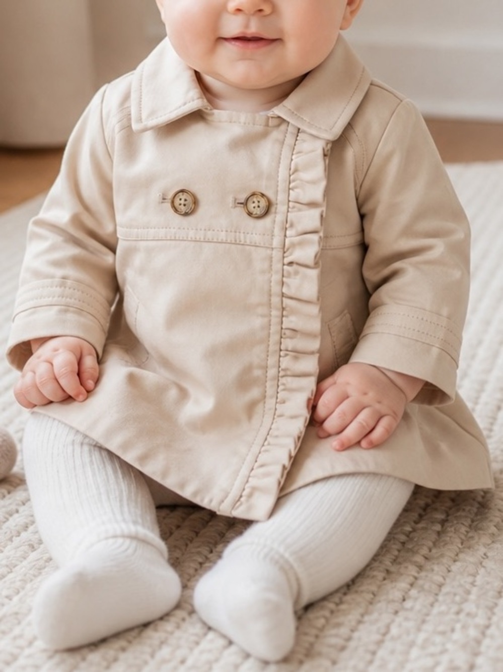 Baker by Ted Baker Pastel Pink Trench-Style Pea Coat | Size 3-6M